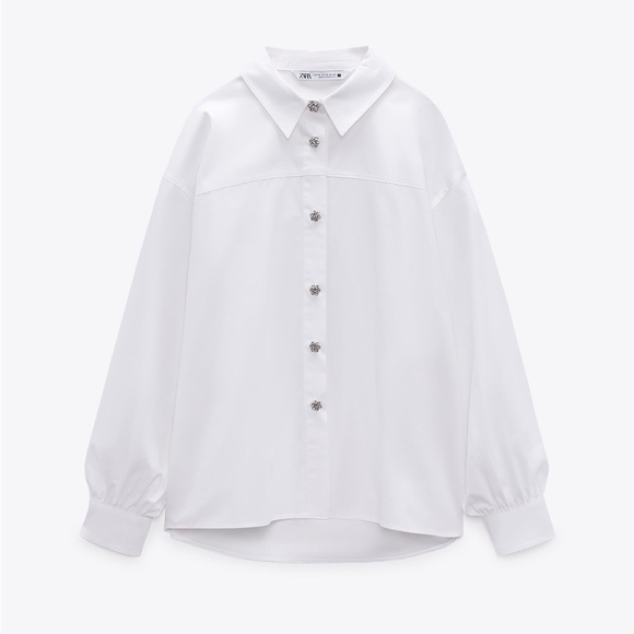 ZARA JEWEL BUTTON POPLIN
SHIRT - Picture 8 of 9